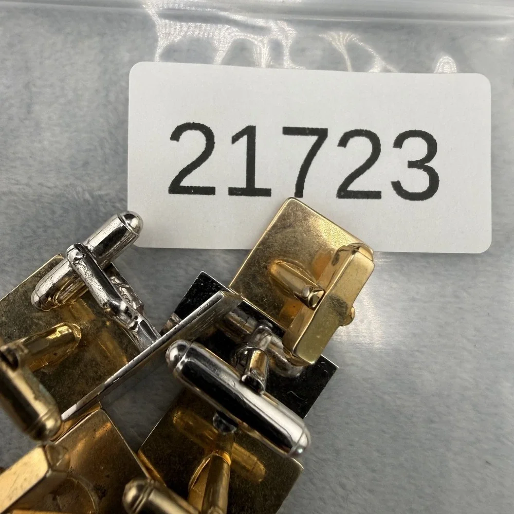 Vintage‎ Cuff Links Lot Of 3 Gold Tone